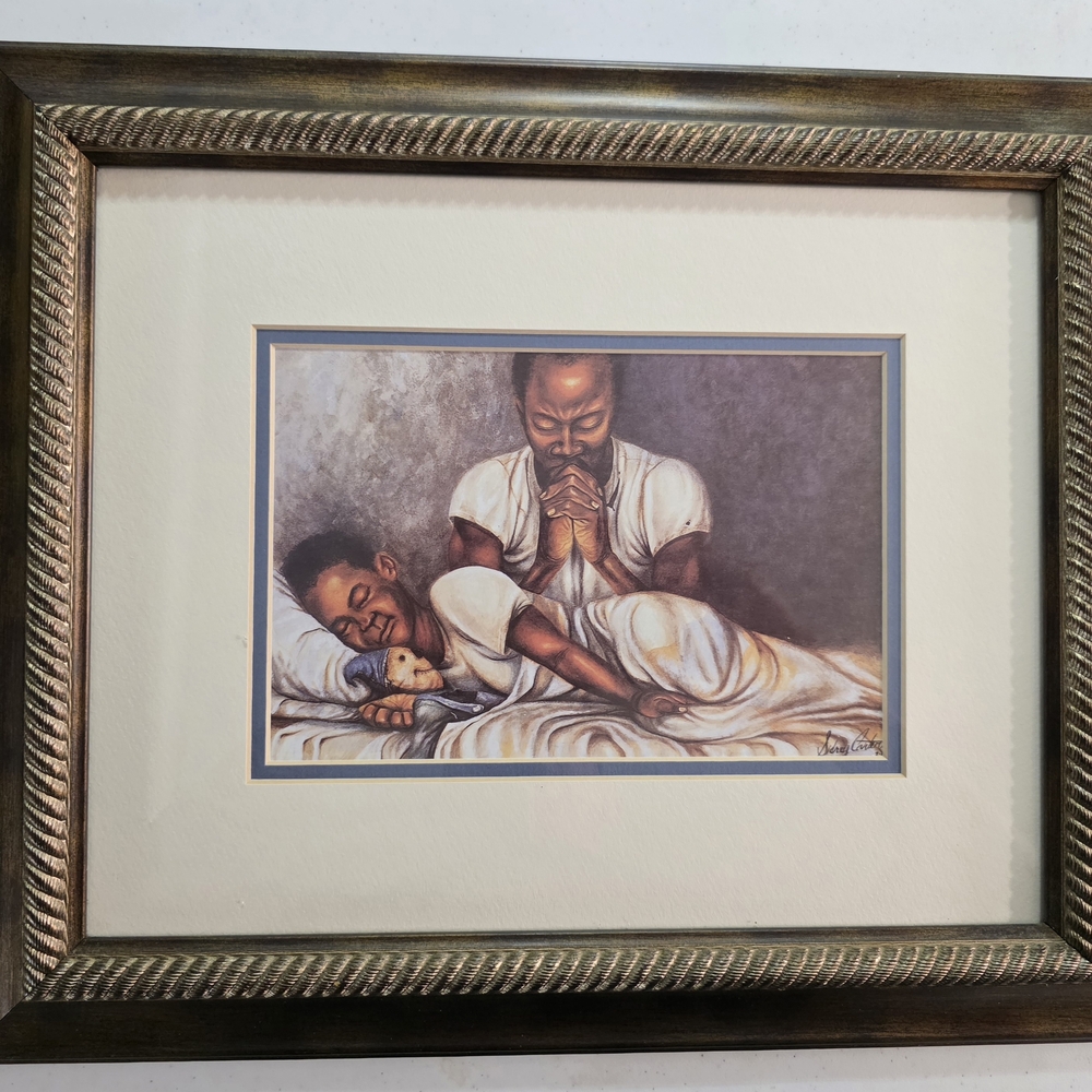 Sidney CarterA Father's Praye. Framed Family Prayer Art Print in Cream and Brown